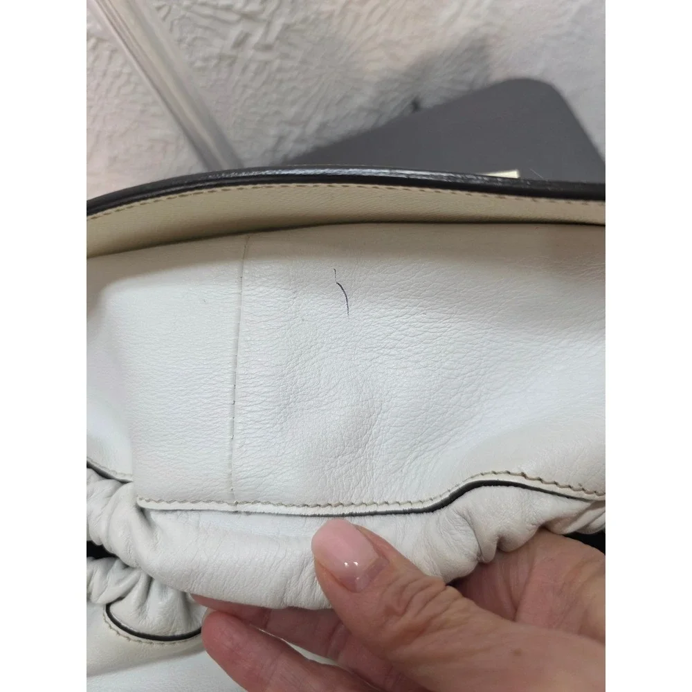 Burberry Chatton Ivory Leather Drawstring Tote Satchel Bag Wt‎ Gold Hardware COA